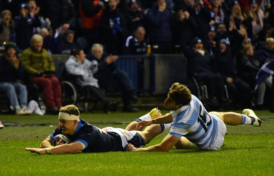 Graham went over for a hat-trick for Scotland (Getty Images)