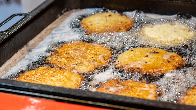 Deep-fried food in a fryer