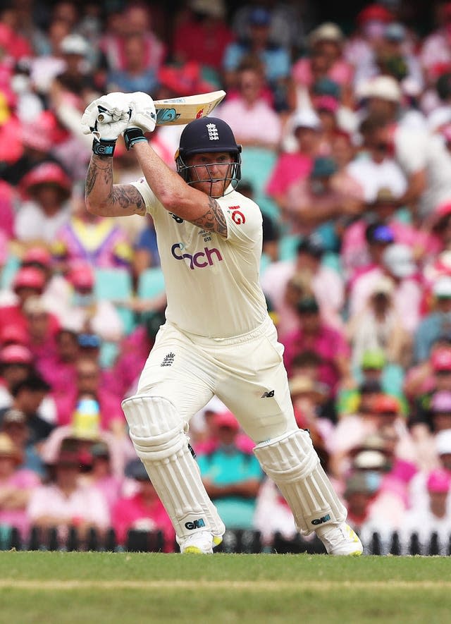 England’s Ben Stokes follows through with his bat 