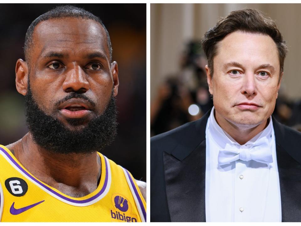 LeBron James and Elon Musk in a composite image.