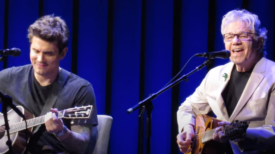  John Mayer and Steve Miller performing together. 