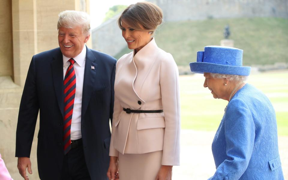 In 2018, the Queen accompanied Mr Trump to inspect the Guard of Honour at Windsor. - Chris Jackson/Getty Images