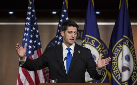 U.S. House Speaker Paul Ryan, a Republican from Wisconsin, speaks during a news conference on Capitol Hill in Washington, D.C., U.S., on Thursday, Sept. 7, 2017 - Credit: Bloomberg