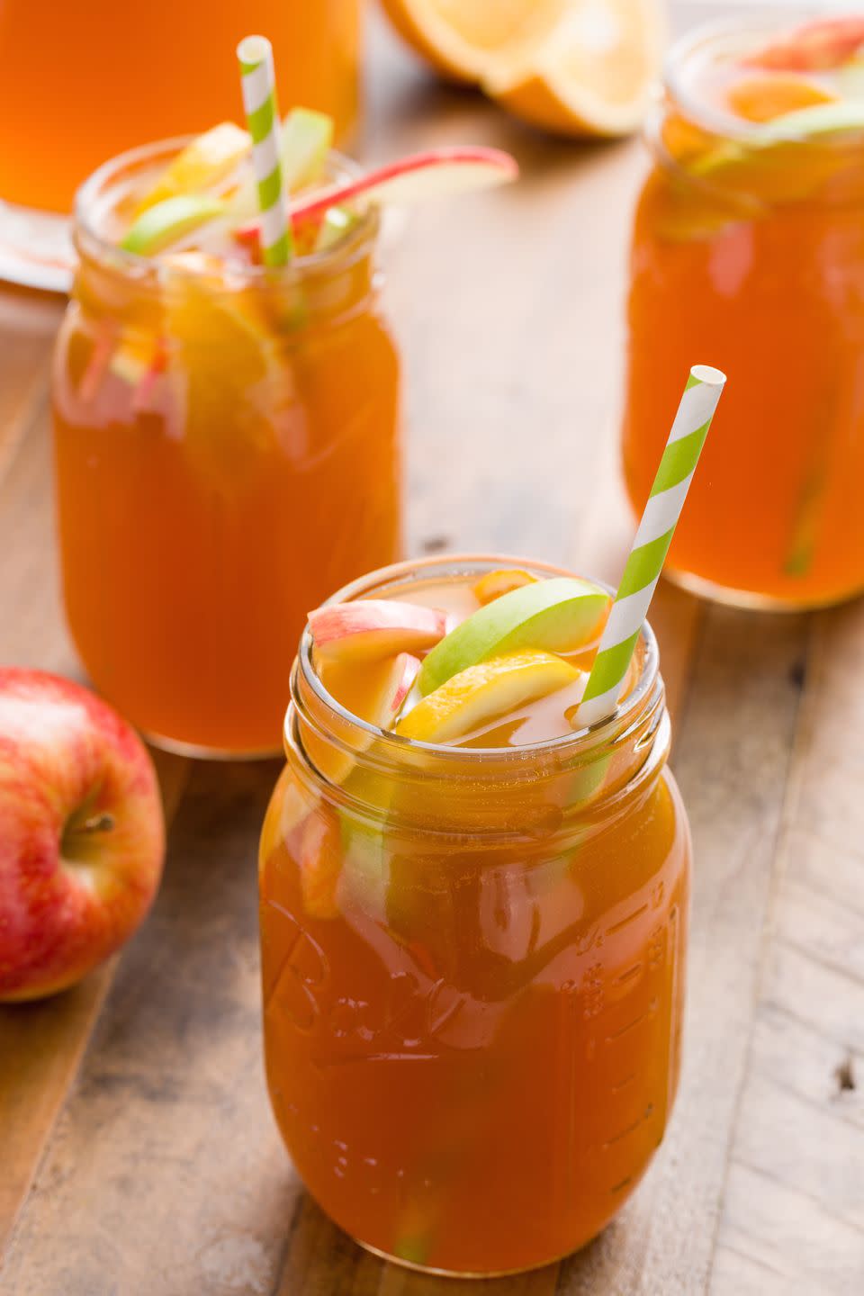 <p><a href="https://www.delish.com/cooking/g2824/sangria-recipe/" rel="nofollow noopener" target="_blank" data-ylk="slk:Sangria" class="link ">Sangria</a> might make you think of warm summer nights and tropical fruits, but this apple-based cocktail will have you ready for fall. Here, we went for a <a href="https://www.delish.com/cooking/recipe-ideas/a56371/pumpkin-pie-sangria-recipe/" rel="nofollow noopener" target="_blank" data-ylk="slk:white wine sangria" class="link ">white wine sangria</a>, rounded out with spicy ginger beer and sweet apple cider. </p><p>Get the <strong><a href="https://www.delish.com/cooking/recipe-ideas/recipes/a43666/apple-cider-sangria-recipe/" rel="nofollow noopener" target="_blank" data-ylk="slk:Apple Cider Sangria recipe" class="link ">Apple Cider Sangria recipe</a>. </strong> </p>