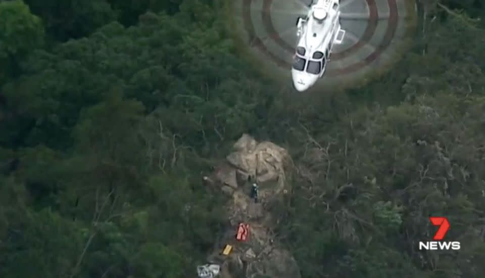 Three helicopters were sent to the rescue effort. Source: 7 News