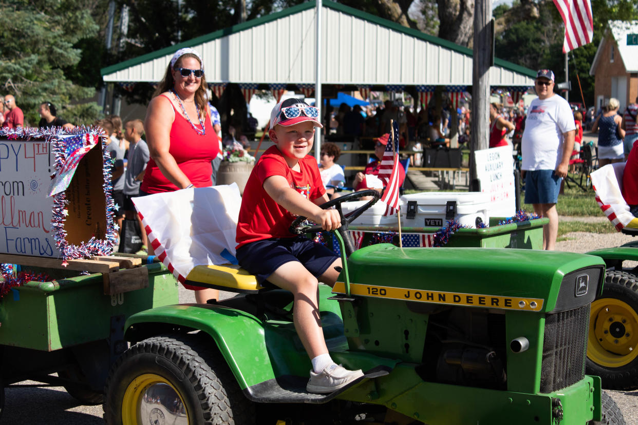 One of the entries in the Fourth of July parade on Tuesday, July 4, 2023, in Minburn.