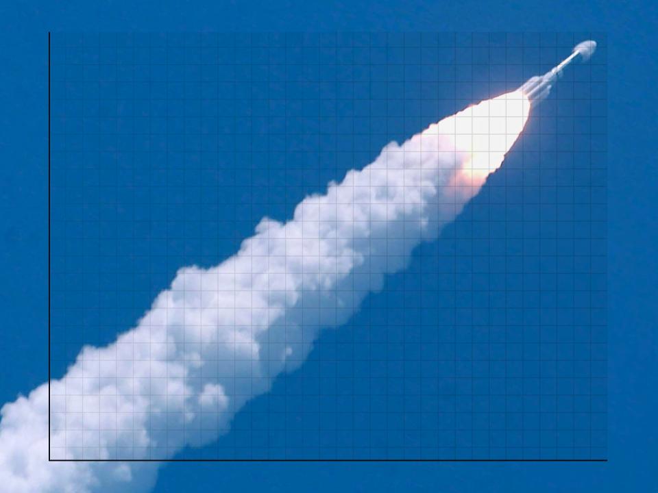 A rocket on a stock chart