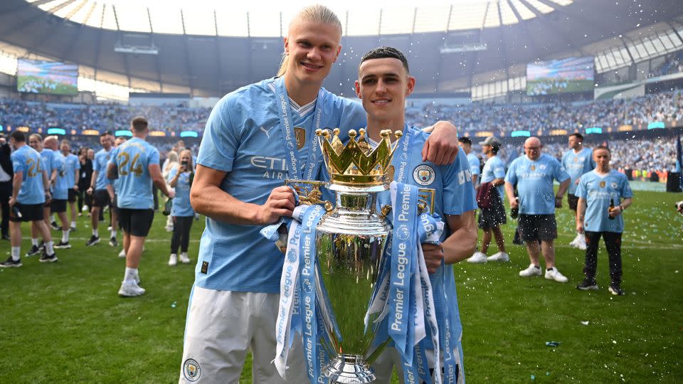 Erling Haaland (left) and Phil Foden (right) have become key parts in Manchester City's success over the last two seasons. - Michael Regan/Getty Images