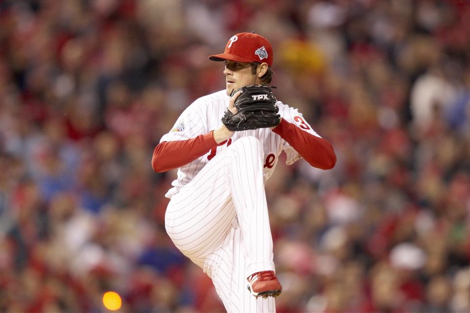 Cole Hamels was named the World Series MVP after the Phillies took down the Rays in 2008 (Photo by Damien Strommer/Sports Illustrated via Getty Images)