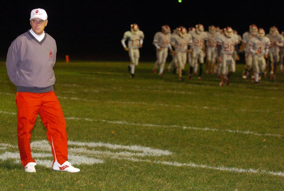 Former Sheridan coach Paul Culver Jr. walks off the field before the start of the second half during a game in 2005, the last time the Generals were in the regional finals. Culver's son, Paul III, has the Generals back in the Elite Eight this season.