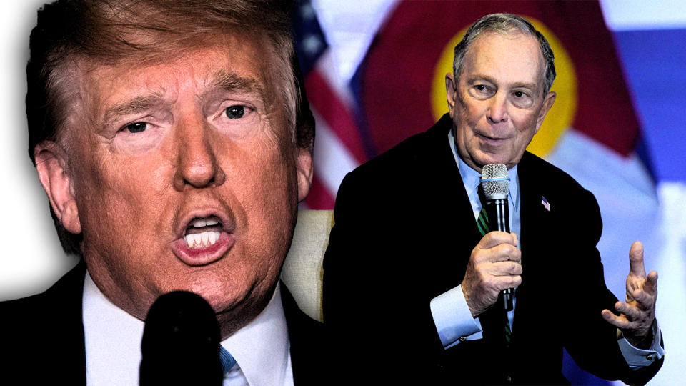 President Donald Trump and Michael Bloomberg. (Photo illustration: Yahoo News; photos: AP, Rick Wilking/Reuters)