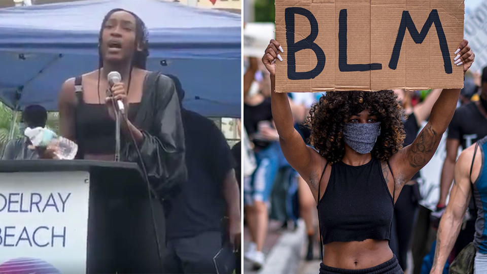 Seen here, Coco Gauff delivered a powerful speech during a George Floyd rally in Florida.