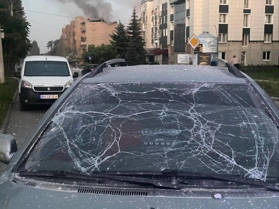 A view shows a building destroyed during a Russian missile strike, amid Russia's attack on Ukraine, in Pokrovsk, Donetsk region, Ukraine (via REUTERS)