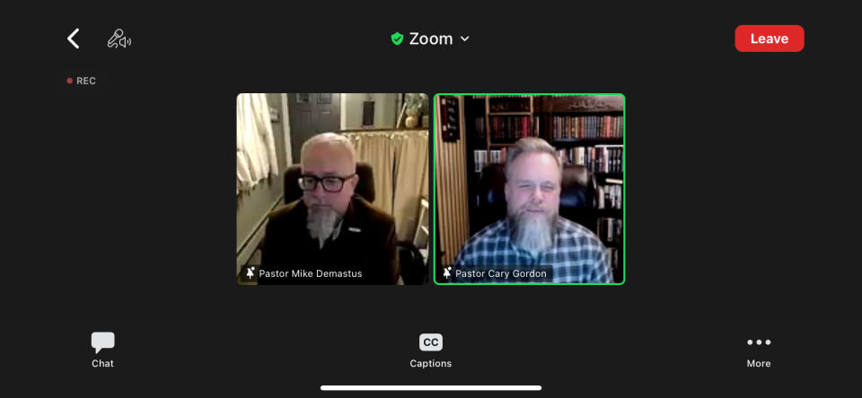 Pastors Michael Demastus and Cary Gordon lead a Zoom caucus training on Thursday, January 11, 2024. | Sam Benson, Deseret News