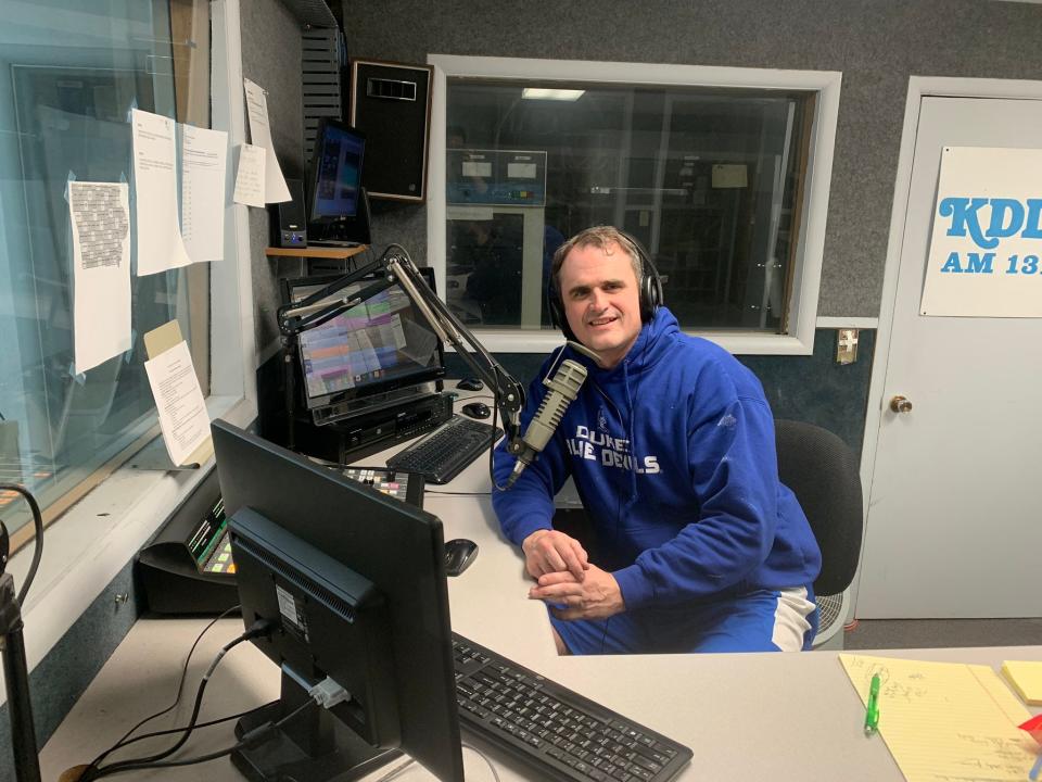 Shawn Kenney serves as the sports director of the Raccoon Valley Radio Network, based in Perry.