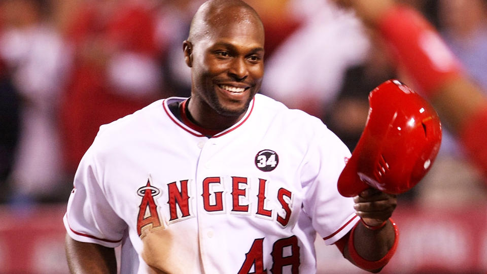 Torii Hunter, pictured here in action for the Los Angeles Angels in 2009.