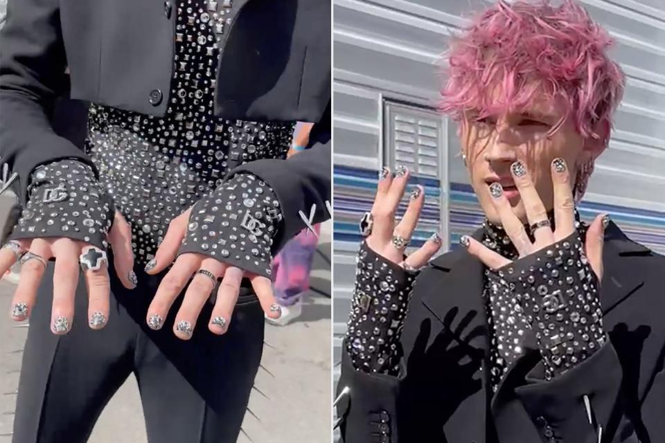 MGK wore a diamond encrusted mani worth 30K to the Billboard Music Awards.