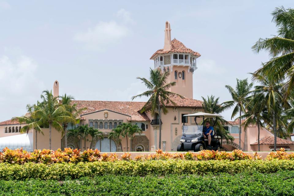 Mar-a-Lago in Palm Beach, Florida on August 9 2022.Former president Donald Trump says the FBI conducted a search of his Mar-a-Lago estate. 