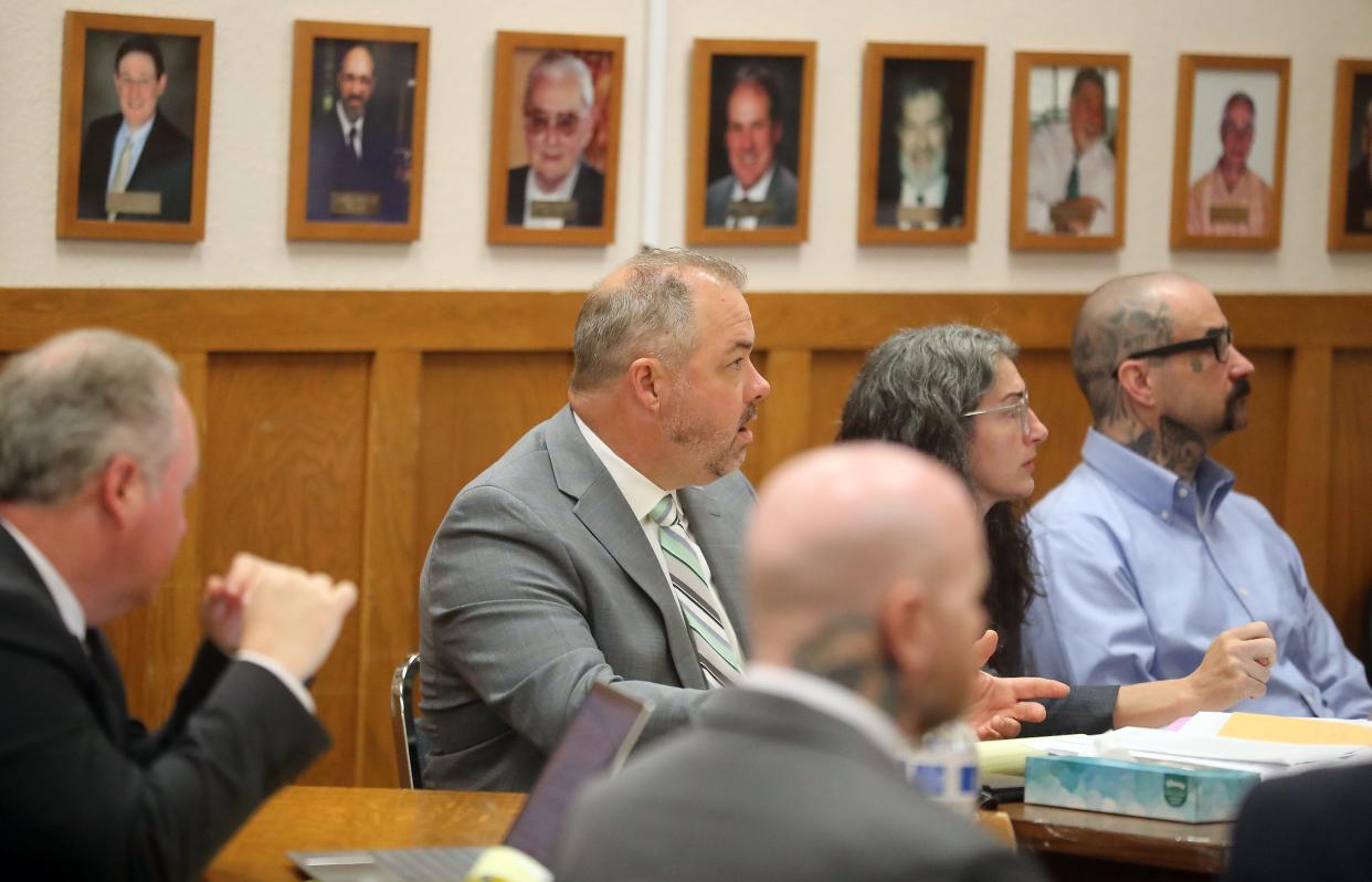 Defense attorney Tom Weaver answers a question about a witness as trial proceedings for his client Danie Jay Kelly Jr., during the early stages of a four-month trial in Kitsap County Superior Court that began last November.