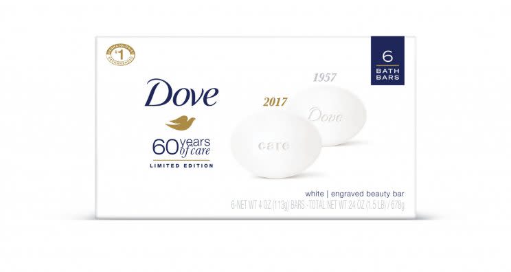 Dove 60th anniversary limited-edition beauty bar. (Photo: Dove)