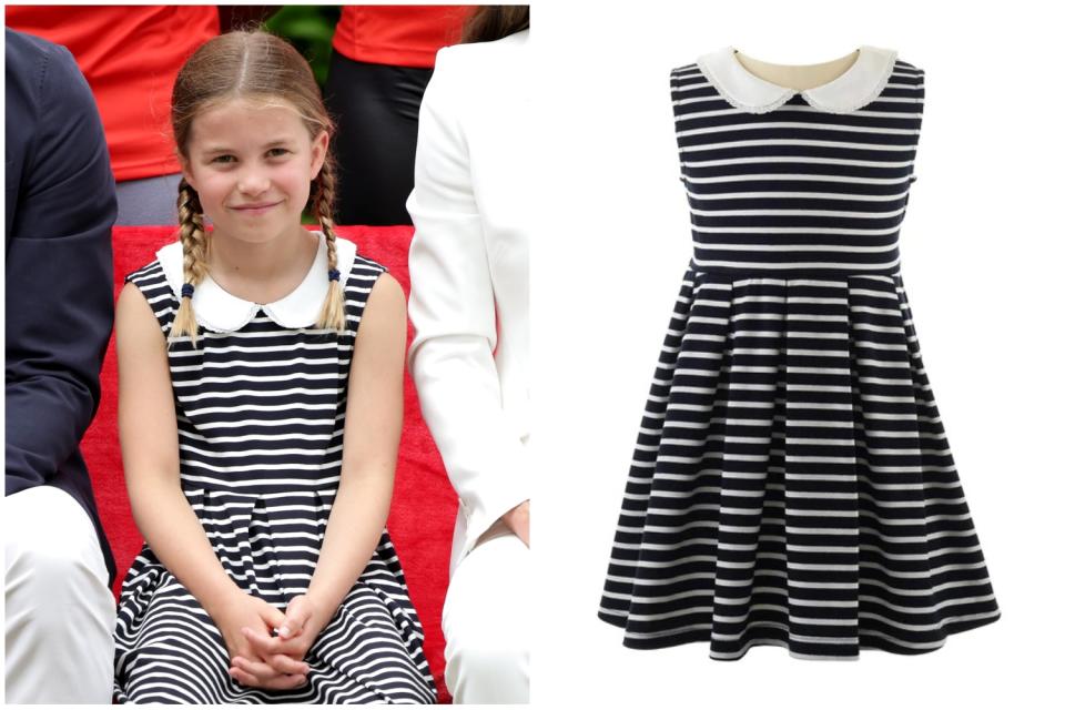 Princess Charlotte in a striped Rachel Riley dress
