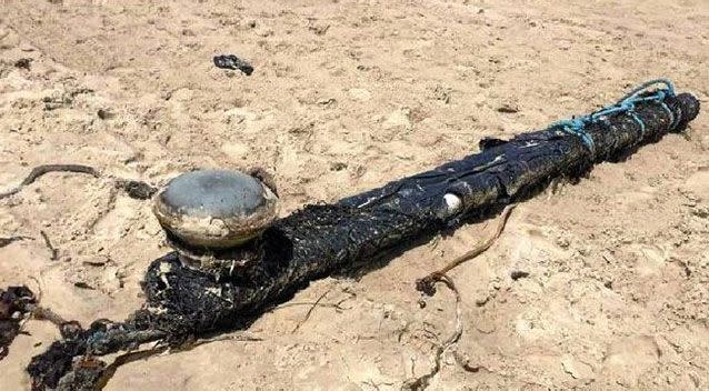 This mysterious object washed up on Airforce Beach, Evans Head. Source: Ken Miles