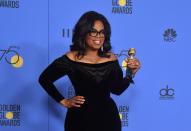 <p>Son allocution restera longtemps dans les mémoires. Oprah Winfrey a prononcé un discours vibrant lors de la cérémonie des Golden Globes 2018. “Pendant trop longtemps, les femmes n’ont pas été entendues ou crues quand elles osaient dire leurs vérités à ces hommes puissants. Mais c’est fini. C’est fini ! C’est fini !”, a lancé la présentatrice en rendant hommage au mouvement #MeToo.<br>Crédit photo : AFP </p>