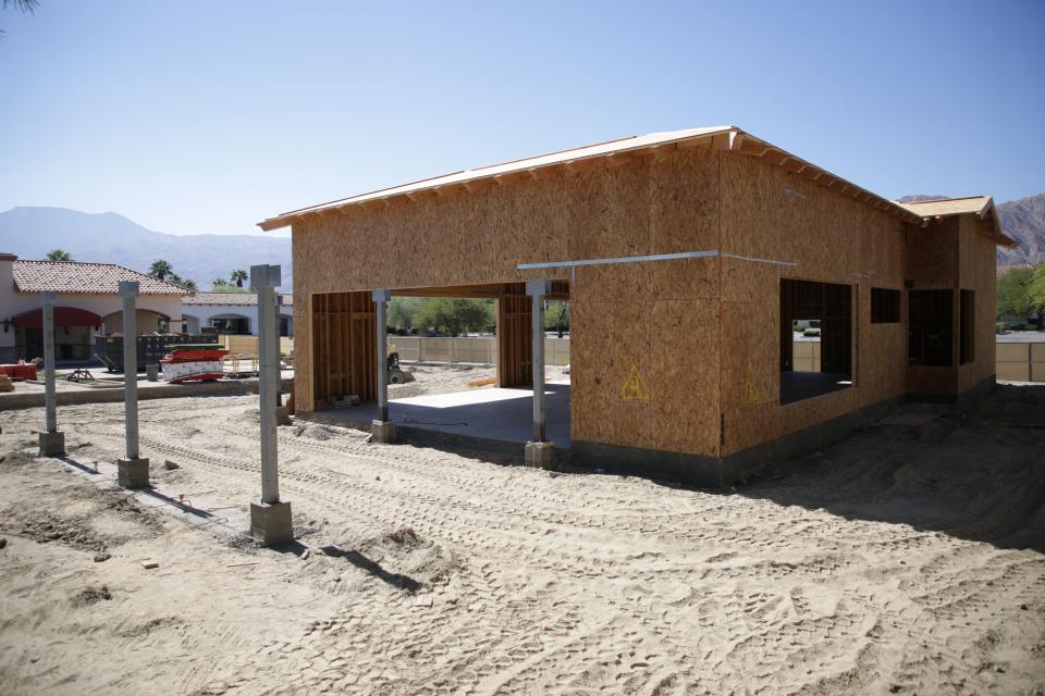 A building sits under construction at La Quinta Village shopping center in California. City leaders touted new business development against the headwinds of the coronavirus pandemic in a socially distant state of the city address that reflected the realities under which the city has been operating since March.