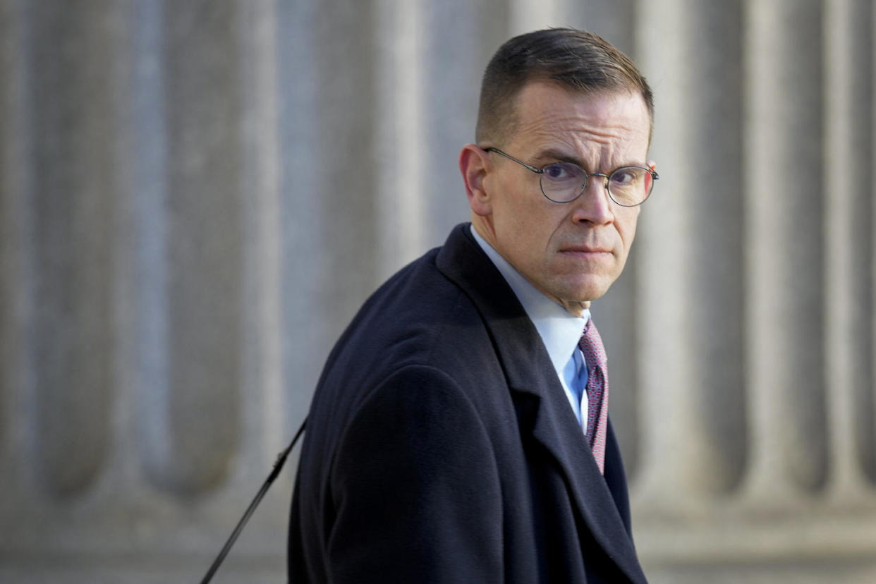 John Frazer arrives to a courthouse in New York on Jan. 8, 2024. (Seth Wenig / AP)