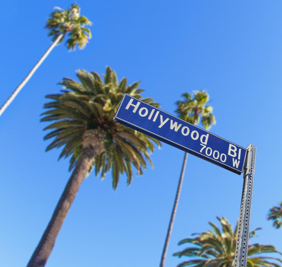 A sign for Hollywood Boulevard