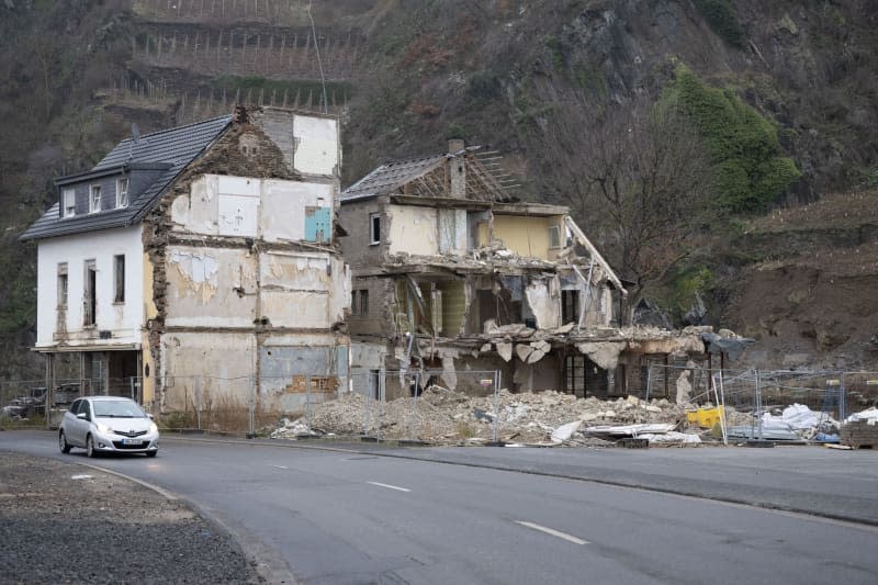 The ruins of a house in Germany's Ahr Valley destroyed by the disastrous floods that hit parts of western Europe in the summer of 2021. Boris Roessler/dpa