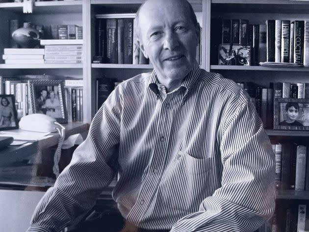 Dad in his beloved library. 