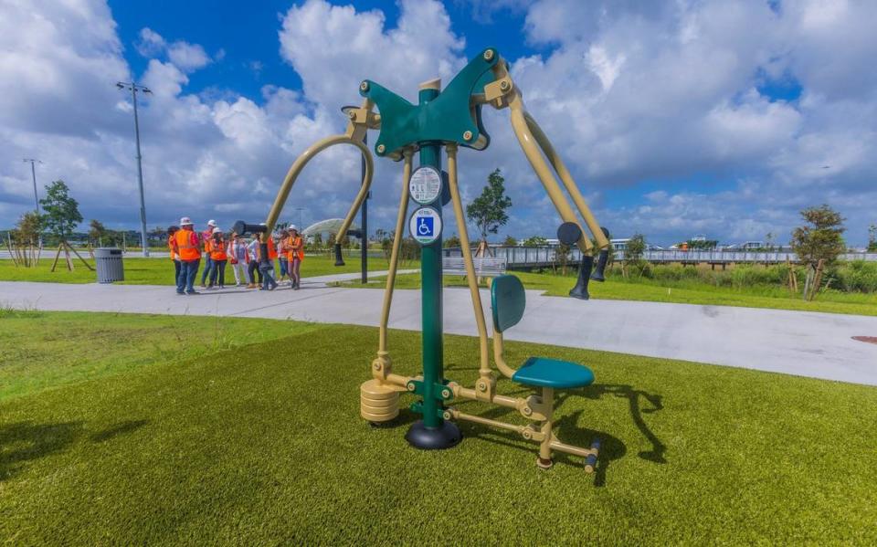 View of an exercise machine at the Doral Central Park on Wednesday, July 24, 2024.