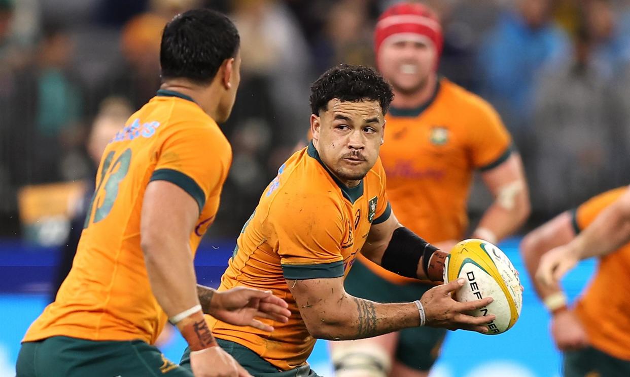 <span>Hunter Paisami will return when the Wallabies meet the All Blacks in a Rugby Championship international at Accor Stadium on 21 September.</span><span>Photograph: Paul Kane/Getty Images</span>