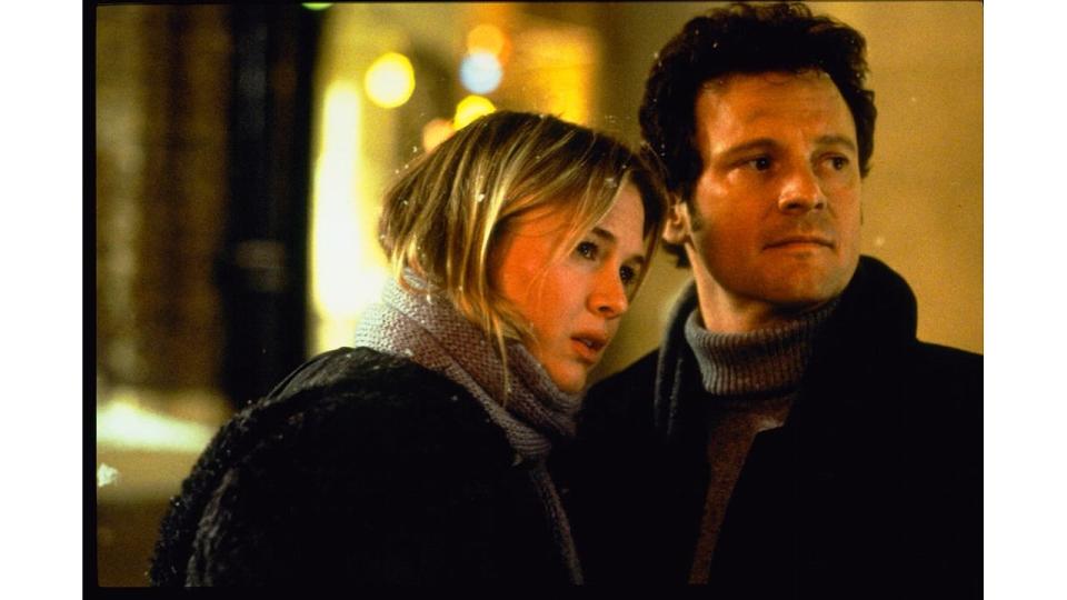 Renee Zellweger as Bridget Jones and Colin Firth as Mark Darcy