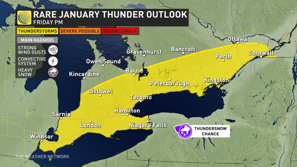 Ontario rare thundersnow outlook