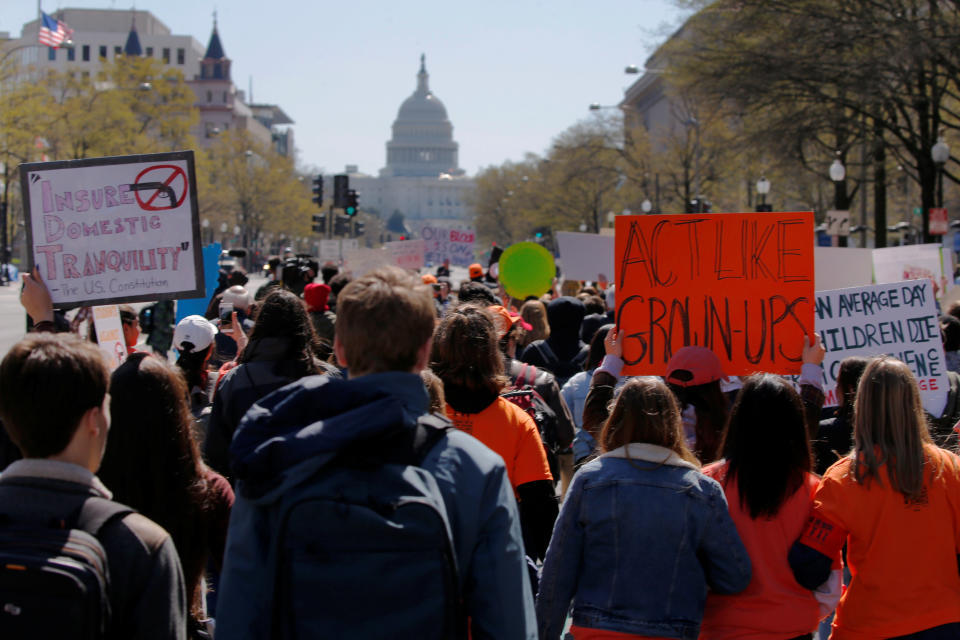 Students march to the U.S. Capitol.