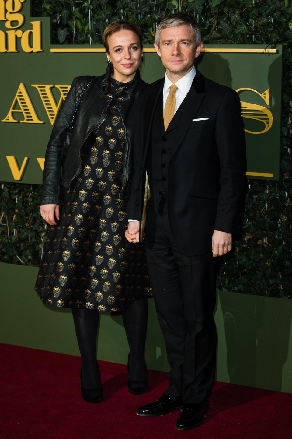 Former partners Amanda Abbington and Martin Freeman attend the Evening Standard Theatre Awards at The Old Vic Theatre (Getty Images)