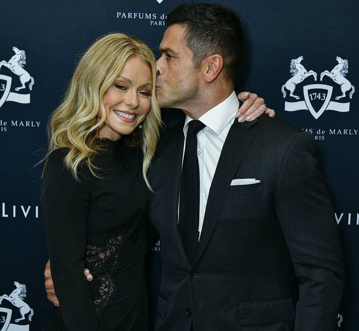 Kelly Ripa and Mark Consuelos attend the Haute Living celebration for the release of her book Live Wire on Sept. 27, 2022, in New York City. 