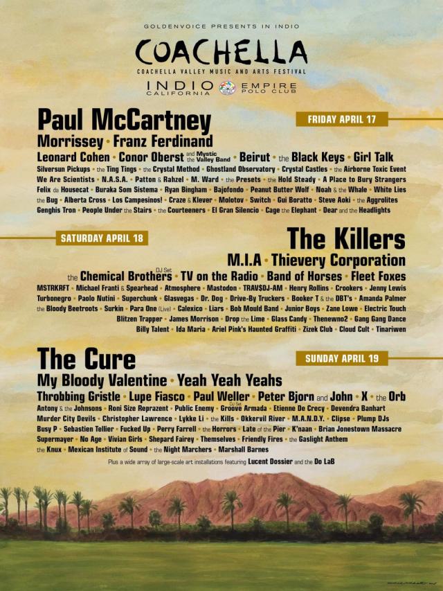 Every single Coachella headliner and lineup poster since the California