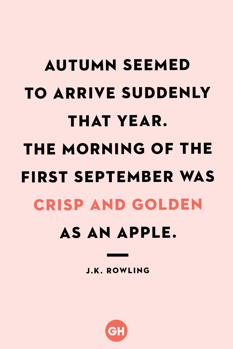 <p>Autumn seemed to arrive suddenly that year. The morning of the first September was crisp and golden as an apple.</p>