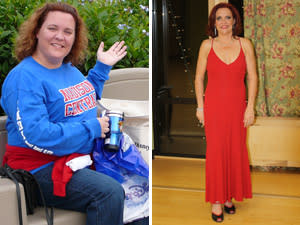 before and after pictures of a woman who lost weight