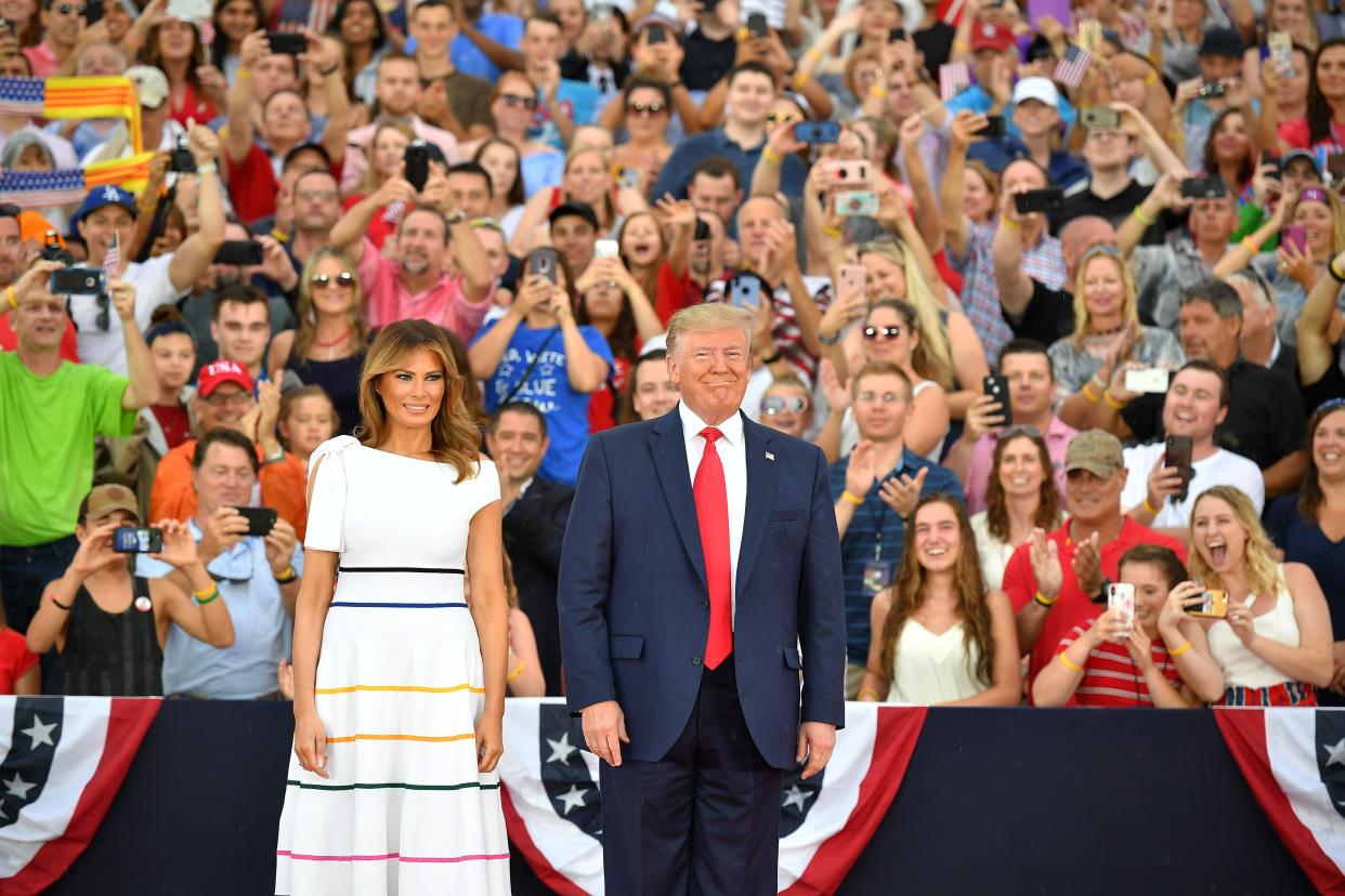 President and Melania celebrate the Fourth of July at the "Salute to America" event in Washington, D.C. (Photo: Getty Images)