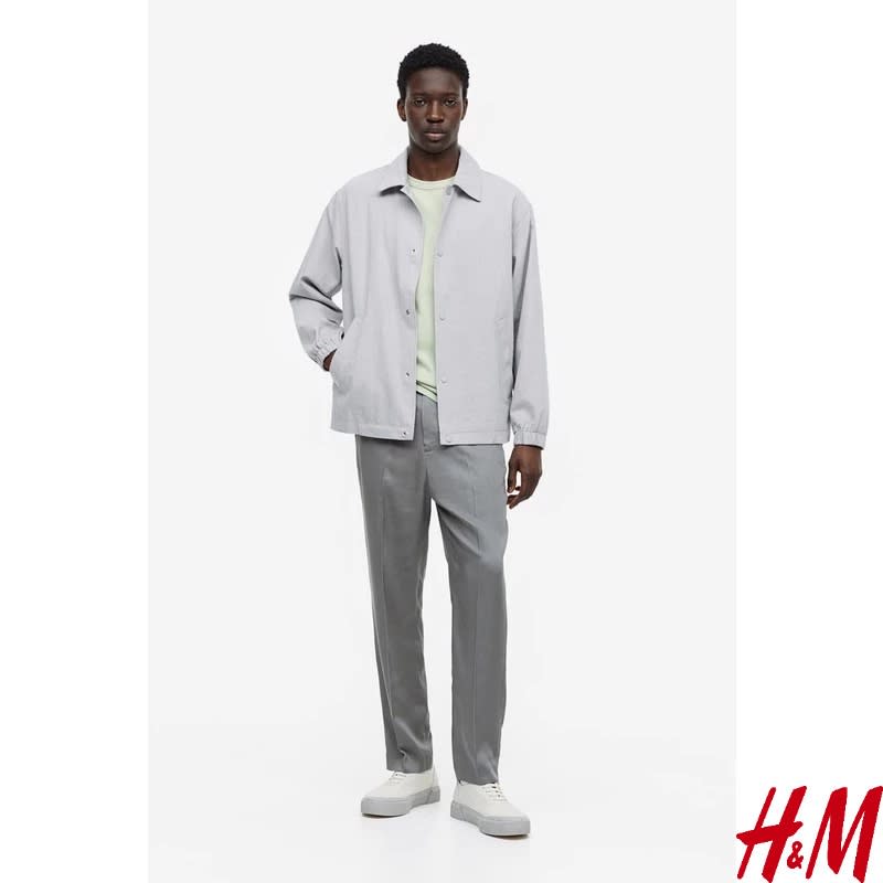 H&M - Regular Fit Tailored lyocell trousers - Grey Medium Dusty. (Photo: Shopee SG)