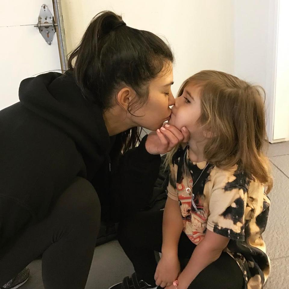 <p>Kourtney referred to daughter Penelope as “my little Poosh” in the caption of a photo not unlike what a lot of moms — celeb or no — would share. (Photo: <a rel="nofollow noopener" href="https://www.instagram.com/p/BQOY6cNlt9x/?taken-by=kourtneykardash" target="_blank" data-ylk="slk:Kourtney Kardashian via Instagram;elm:context_link;itc:0;sec:content-canvas" class="link ">Kourtney Kardashian via Instagram</a>) </p>