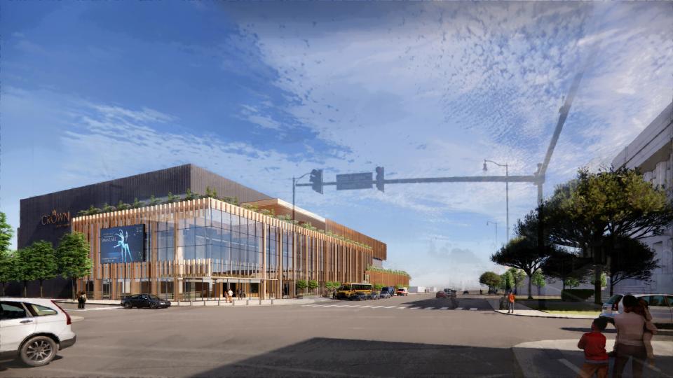 The schematic design for Fayetteville's new Crown Event Center was officially revealed at the Cumberland County Board of Commissioners meeting on Monday, Aug. 21, 2023. The design was presented by EwingCole, a national architectural firm with an office in Raleigh. Escalating costs for the center is causing a redesign that is due to be presented to the Crown Event Center Commitee on Monday, Jan. 22, 2023.