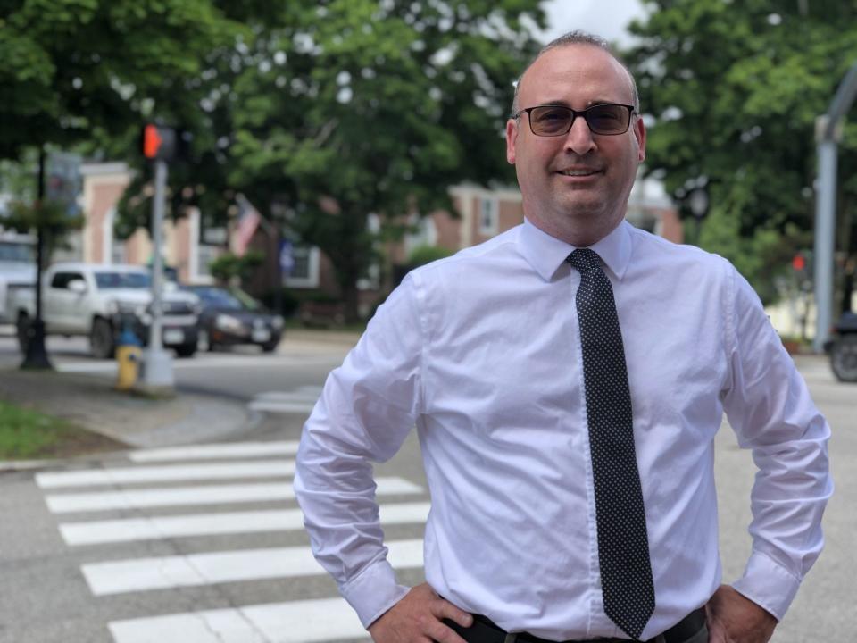 Stephen Houdlette is the new director of economic vitality for the town of Kennebunk. He is seen here in downtown Kennebunk on June 29, 2023.