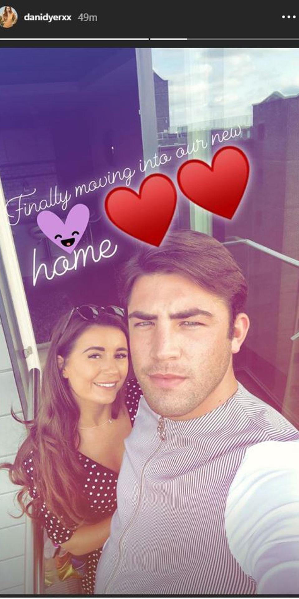 Loved up: Dani Dyer and Jack Fincham have moved in together (Instagram / Dani Dyer)