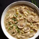 <p>This sophisticated take on creamy mushroom soup is rich with earthy porcini mushrooms and has the added goodness of whole-grain barley. <a href="https://www.eatingwell.com/recipe/249367/cream-of-mushroom-barley-soup/" rel="nofollow noopener" target="_blank" data-ylk="slk:View Recipe" class="link ">View Recipe</a></p>