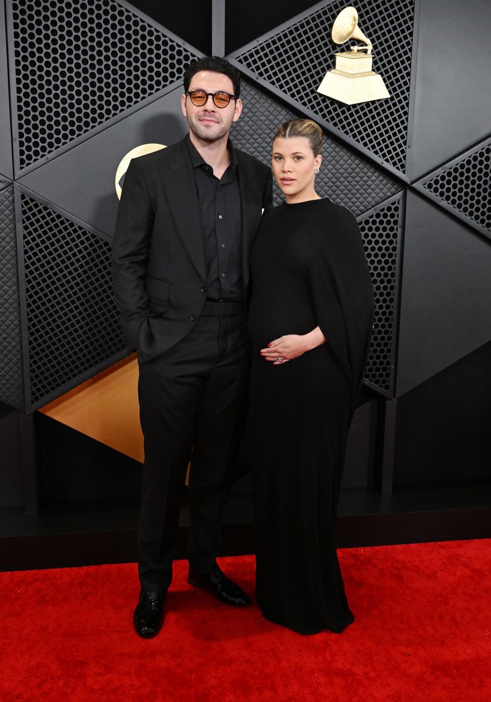 Elliot Grainge and Sofia Richie Grainge attend the 2024 Grammys.